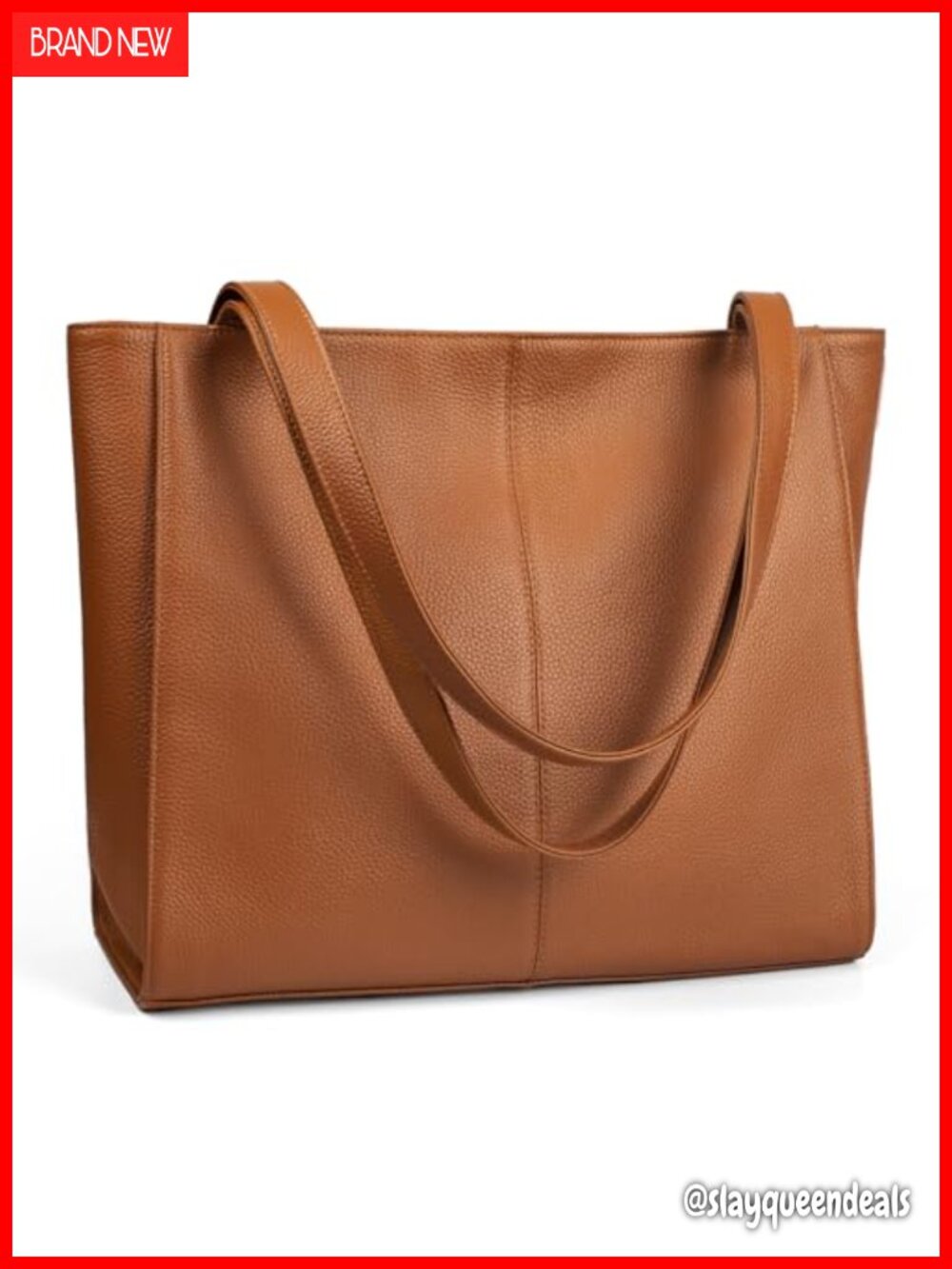 Genuine Leather Tote Bag Women Work Travel Large Laptop Purse Handbag